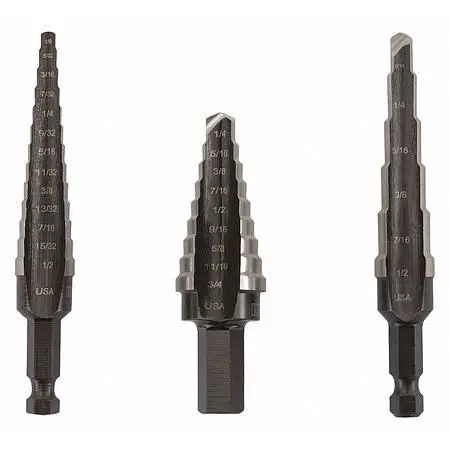 Irwin Weatherproof Step Drill #502 3Pieces Set '#1 2 + 3, 10502ZR Irwin Tools