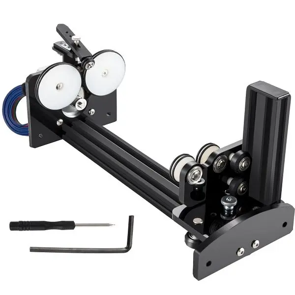 VEVOR Fast-Acting Rotary Axis Attachment, 57 Stepper Motor, 4 Wheels Laser Rotary Attachment, GLXZJZ-57R9X6VKLFV9
