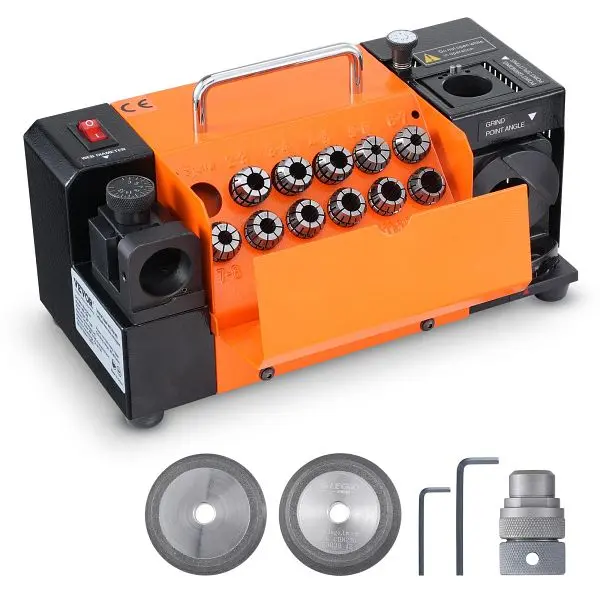 VEVOR MR-13B Drill Bits Sharpener 3-13mm End Mill Grinder Sharpener & 11 Collets, ZTYMJ321819CUZAGNV1