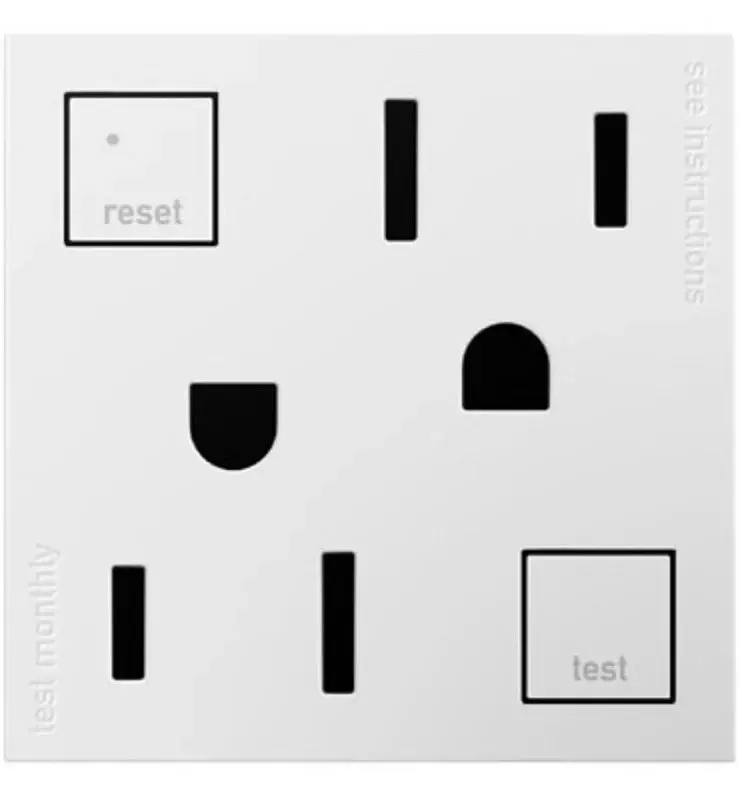 Legrand adorne Series AGFTR2152W4 GFCI Outlet, 125 VAC, 15 , NEMA: NEMA 5-15R, Ivory