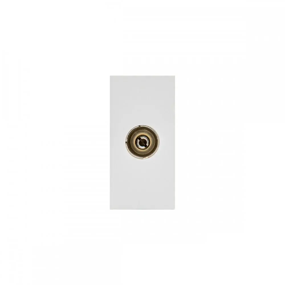 Maclean MCE726W Cable TV Outlet Modular Wall Outlet Without Frame Flush Mount (TV Outlet, Alabaster