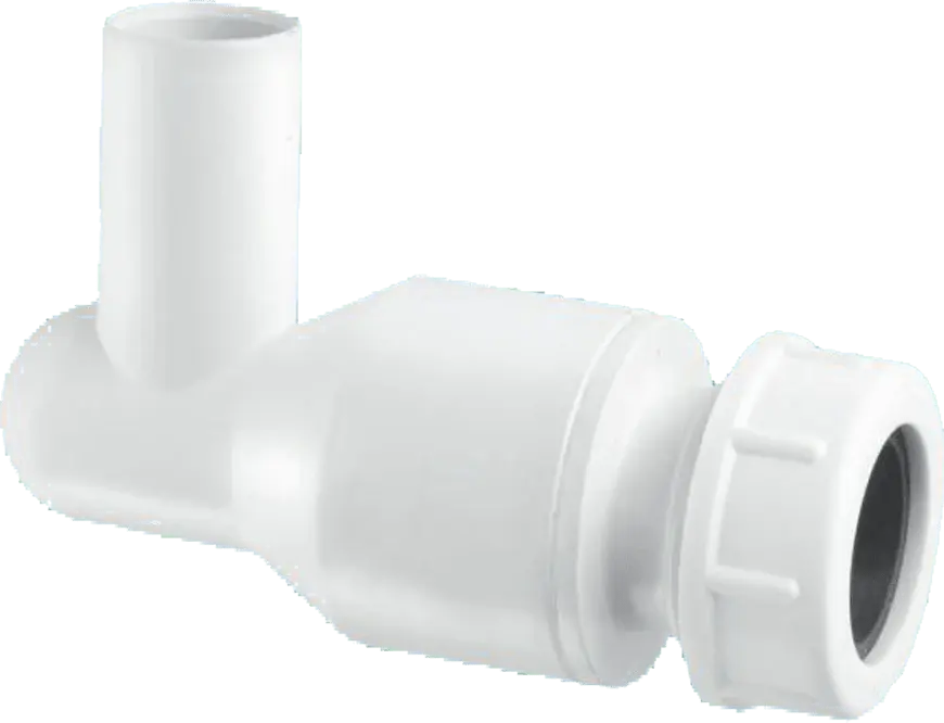 McAlpine R29-NRV 90° Elbow integral Non-Return Valve Plain Tail Inlet x 19/23mm Versatile Outlet