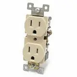 T5325-I Leviton 15 Amp Decora Tamper-Resistant Duplex Outlet - Ivory (CA Title 24 Compliant)