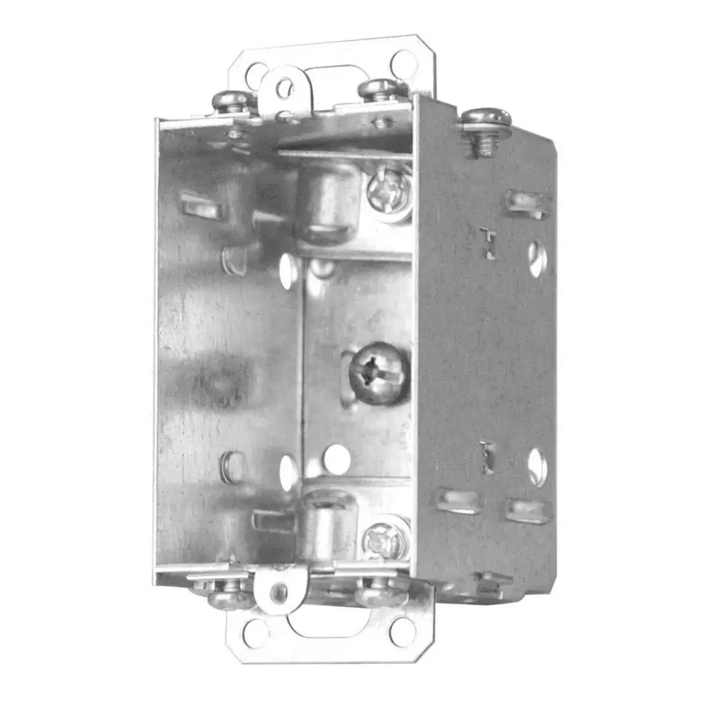 Rectangular Groupable Electrical Box (1) Device Raised Ground Screw and Support Legs, 2" Deep (10 in3)