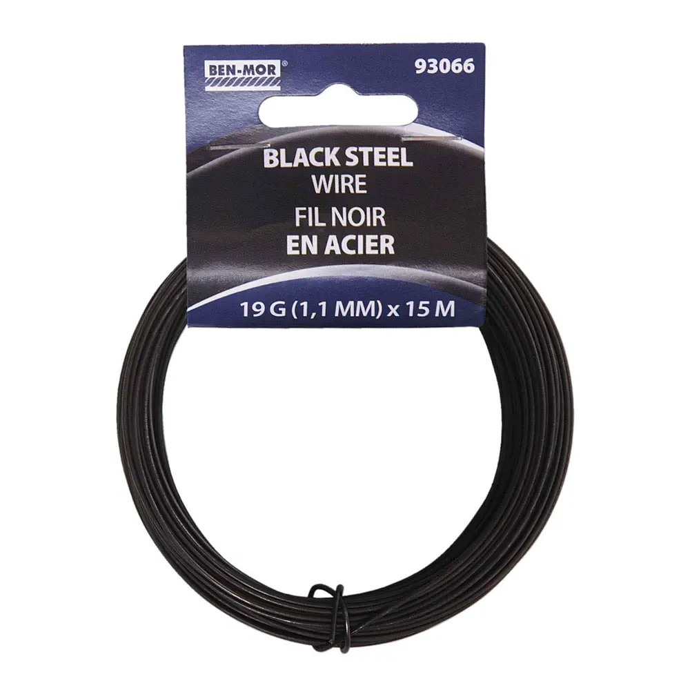 Black Steel Wire  19 Gauge, 15 m