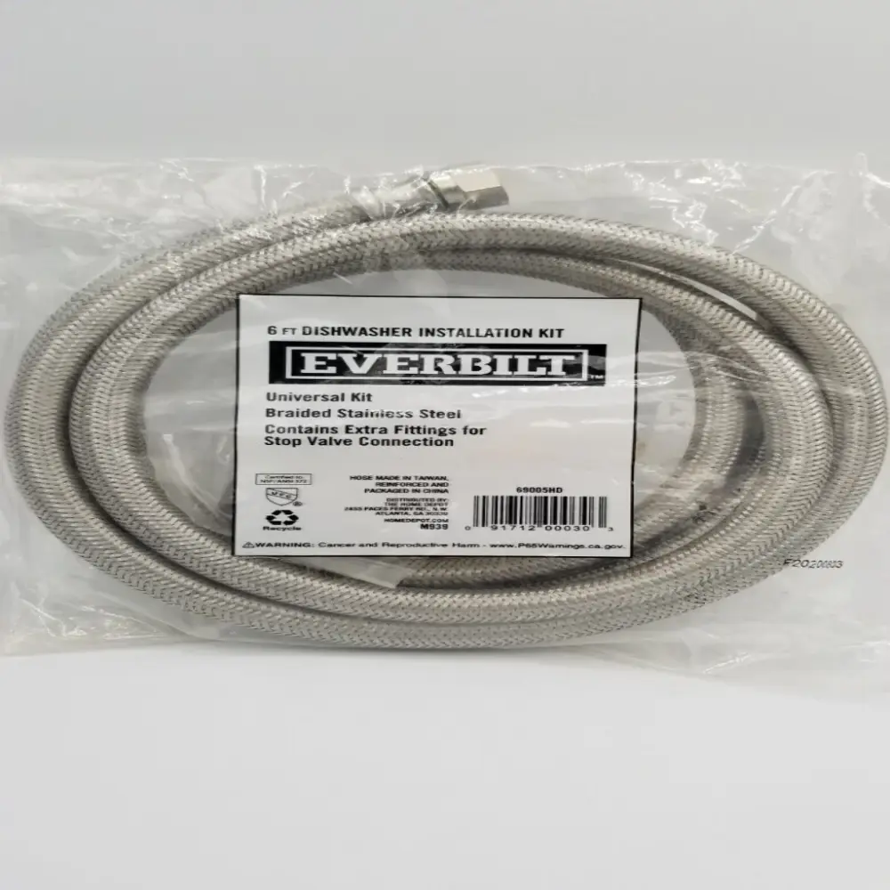 GFCI Everbilt 6 Foot Stainless Reinforced Dishwasher Installation Kit
