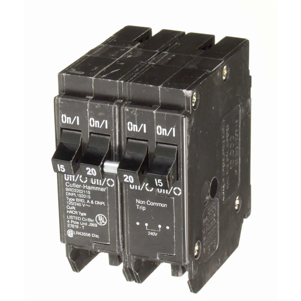 GFCI BR QUAD Single/Double Pole Breaker, 15A/20A