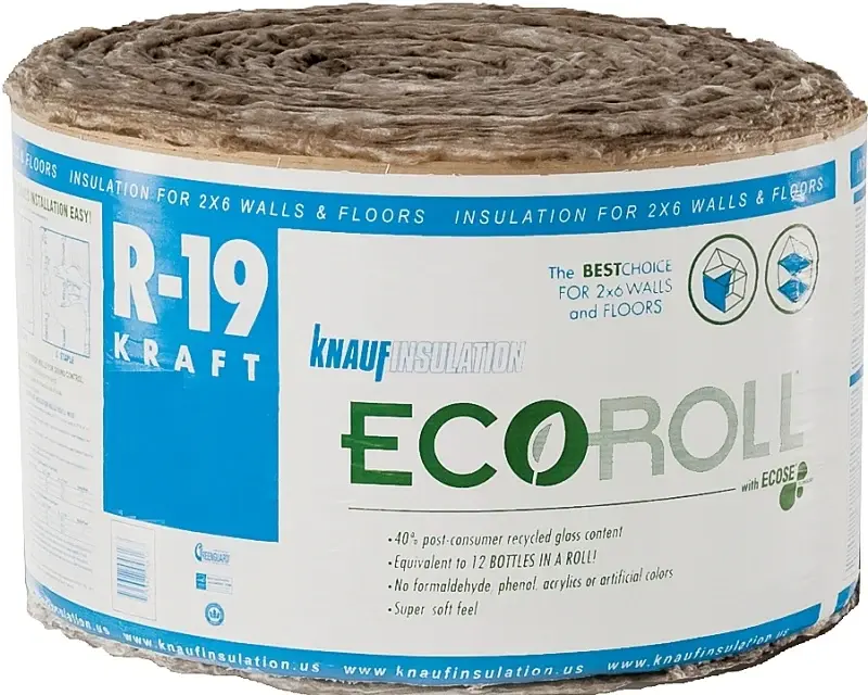 Smart Knauf Insulation KR45TAK Standard Insulation, 39 ft L, 15 W, R19 R-Value, Grp