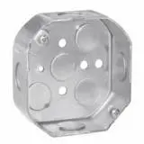TP274 Eaton Crouse-Hinds Octagon Outlet Box, (5) 1/2", 4", Conduit (No Clamps), 1-1/2", Metal, (4) 1/2", Fixture rated, 15...