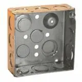 TP437 Eaton Crouse-Hinds Square Outlet Box, (2) 1/2", (2) 1/2", (1) 3/4" E, 4", Conduit (No Clamps), Welded, 2-1/8", Alloy...