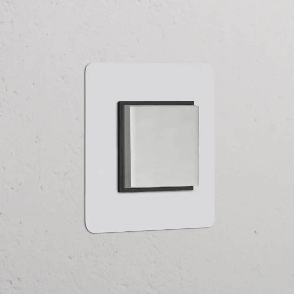 Kew Single Centre Retractive Rocker Switch - Paintable Polished Nickel | Ebony