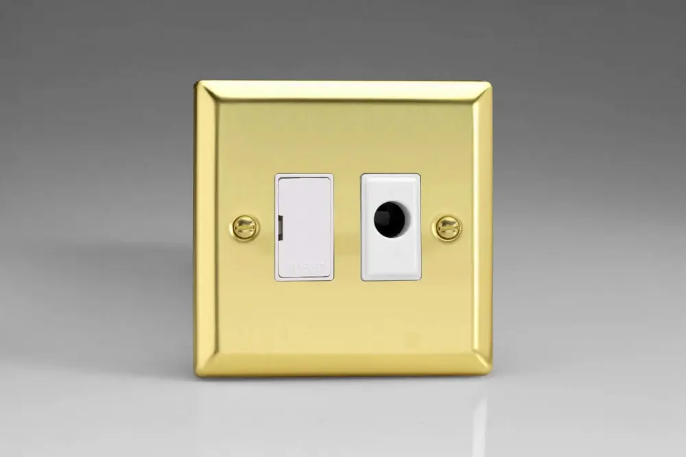 Paddle Rocker Varilight 13A Unswitched Fused Spur + Flex Outlet Victorian Warm alloy XV6UFOW