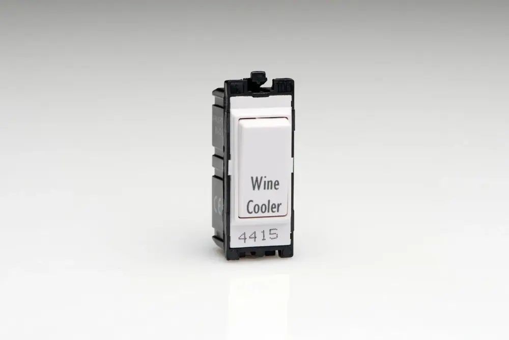 Timer Varilight White Powergrid Etched Module 20 Amp 1-Way Double Pole Switch 'Wine Cooler'