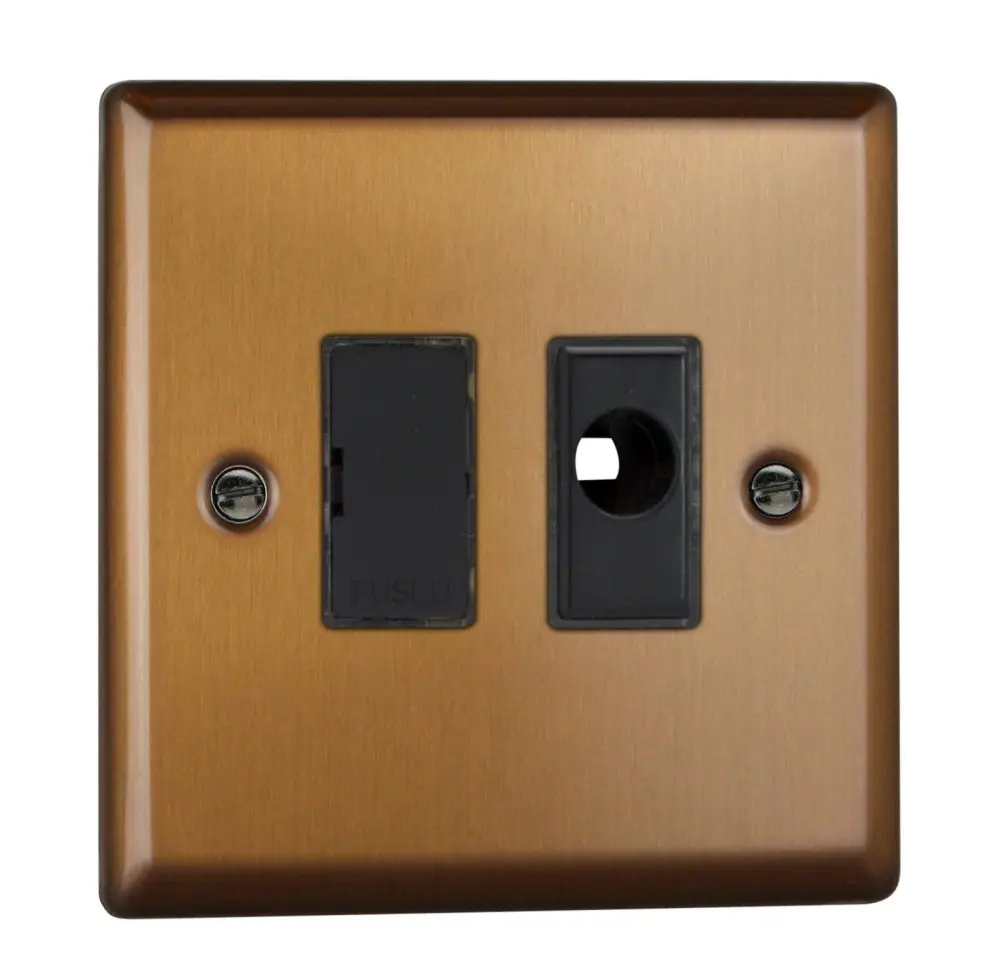 Timer Varilight XY6UFOB.BZ Urban Brushed Rustic gold 1-Gang 13A Unswitched Fused Spur + Flex Outlet