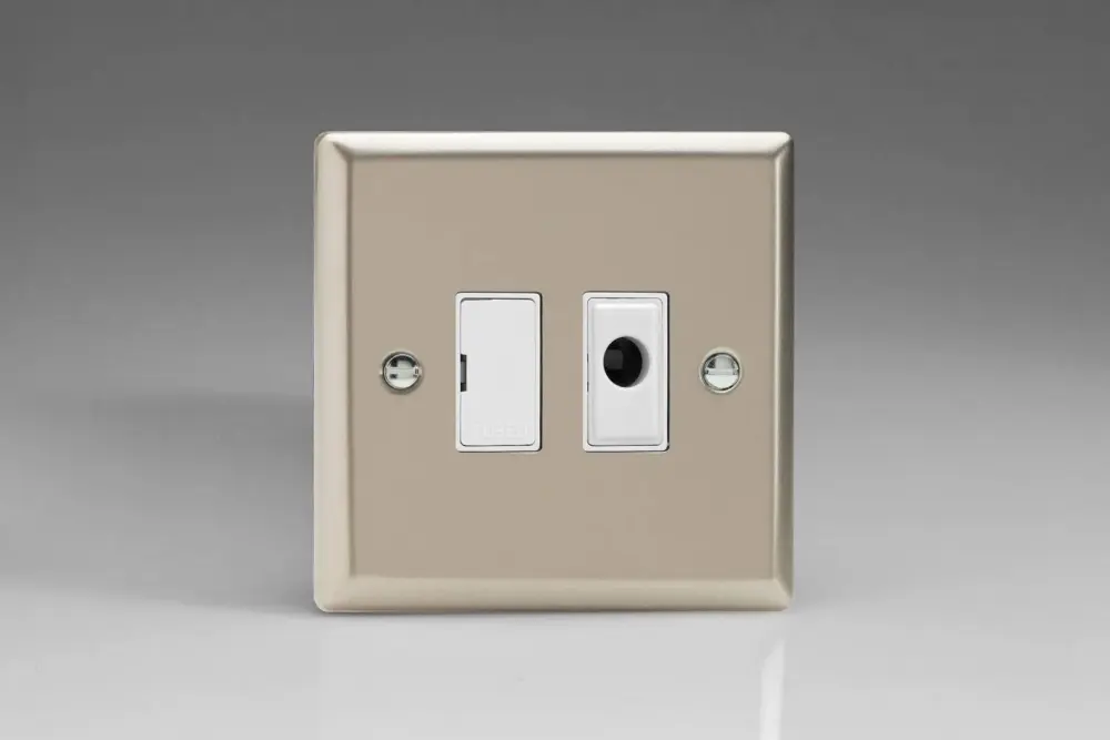 Varilight 13A Unswitched Fused Spur + Flex Outlet Satin Chromium XN6UFOW