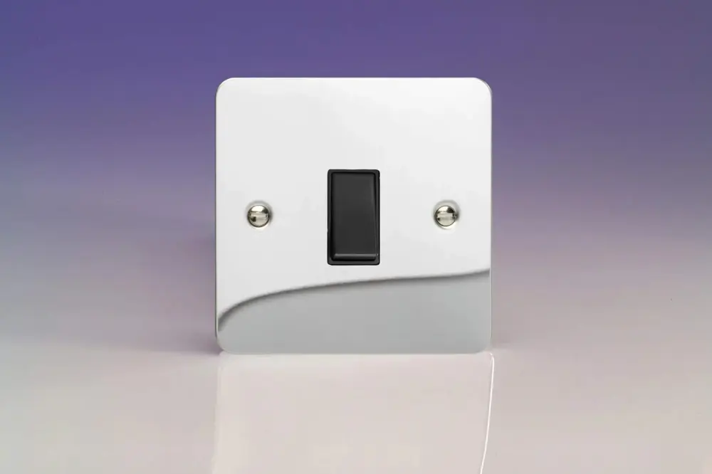 Varilight 1-Gang 10A Retractive Switch Polished Shiny metal XFCBPB Lutron