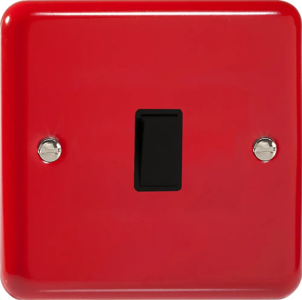 Varilight 1-Gang (Single), 1 or 2 Way 10 Amp Switch, Traditional Lily Pillar Box Red XY1B.PR
