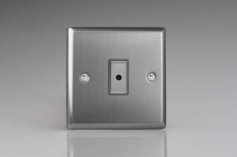 Varilight JTE101 Classic Satin-brushed Steel 1-Gang V-Pro Remote/Touch Master LED Dimmer 0-100W Bedroom Lighting