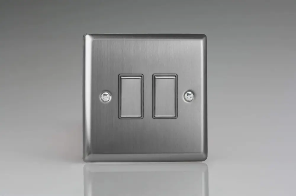 Varilight JTES002 Classic Matte Steel 2-Gang Touch Dimming Slave (use V-Pro Master)