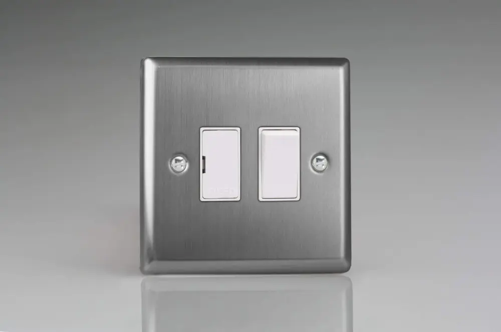 Varilight XT6W Classic Brushed Alloy 1-Gang 13A Switched Fused Spur