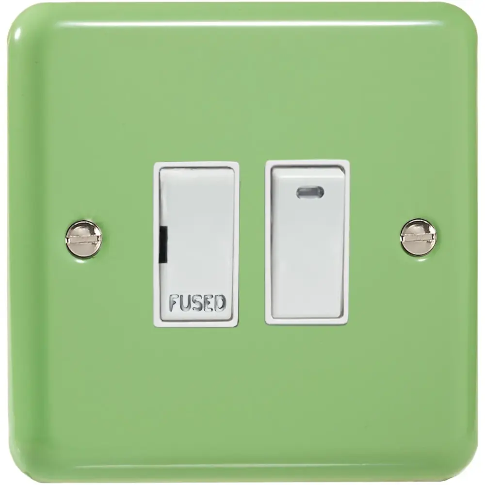 Varilight 1-Gang unitary, 13 Amp Switched Fused Spur Neon, Classic Lily Beryl Green XY6NW.BG