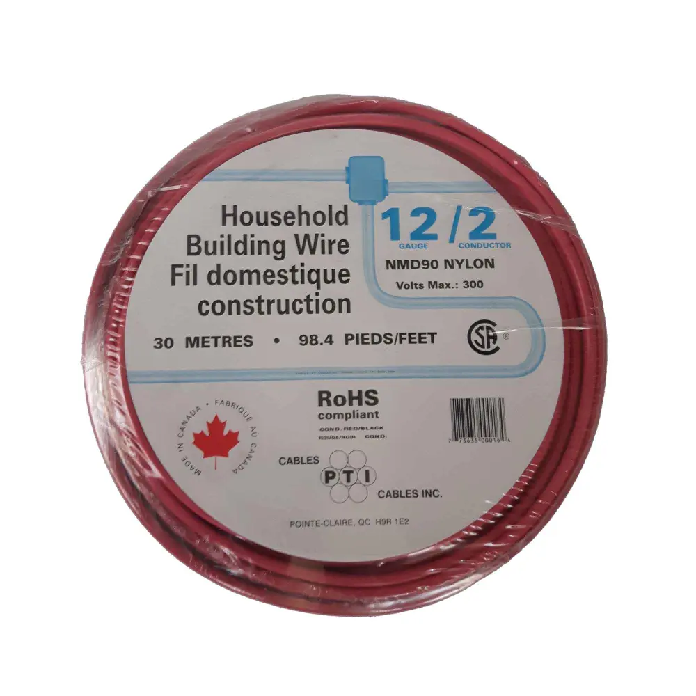 NMD90 12/2 Household Building Wire Cherry, 30 m