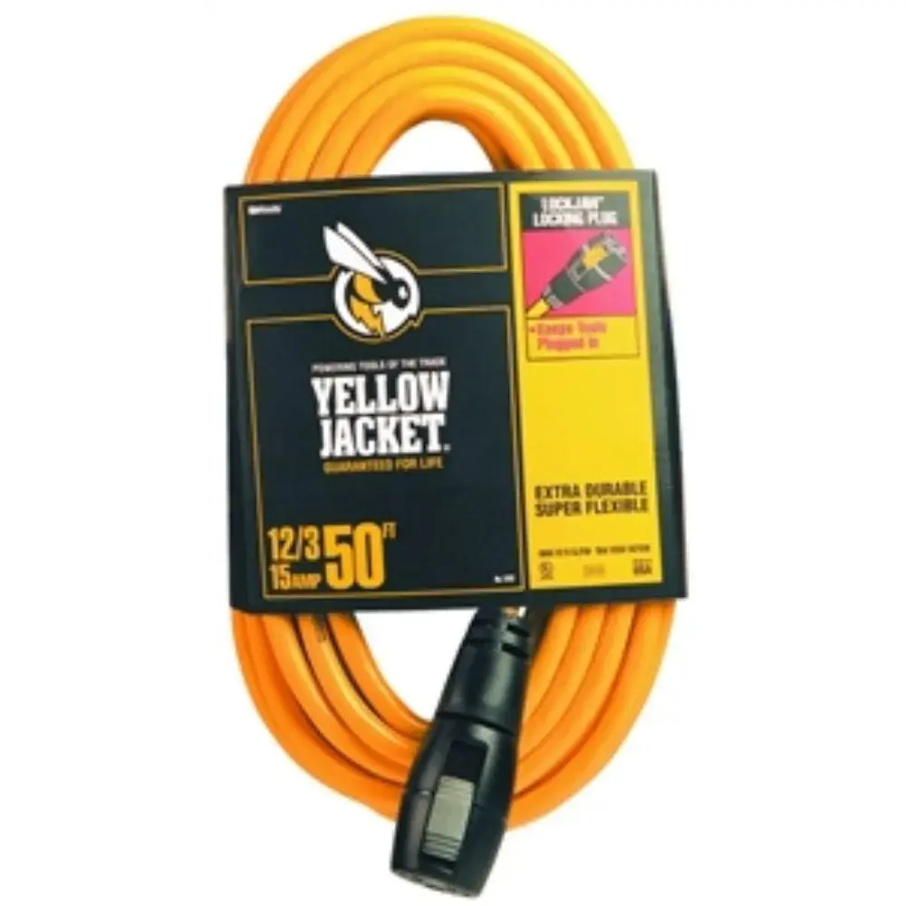 12/3, 50 FT 15 AMP EXTENSION CORD LOCK JAW