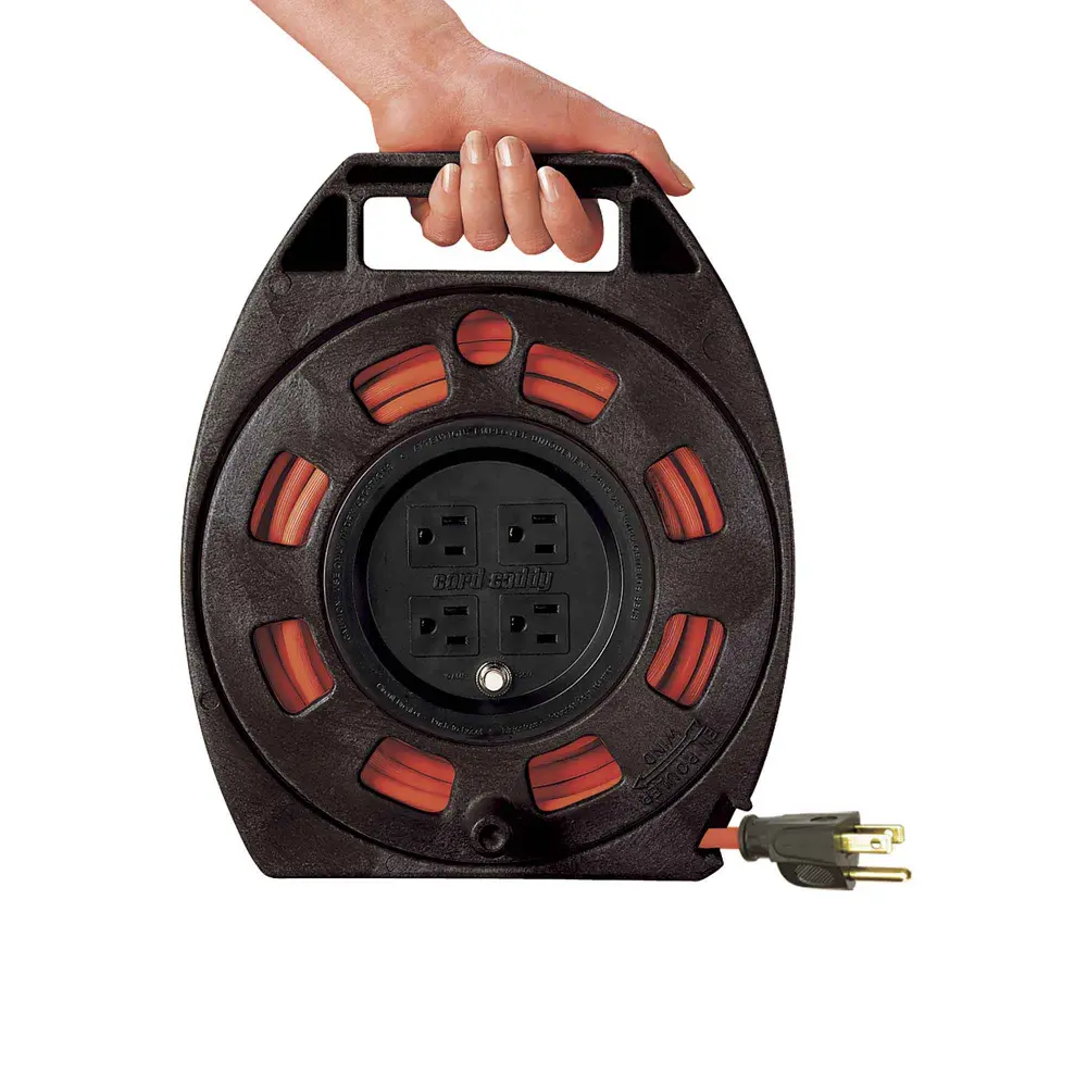CC410M 16/3 SJTW Rewindable Extension Cord 10 m 4-Outlet, Apricot