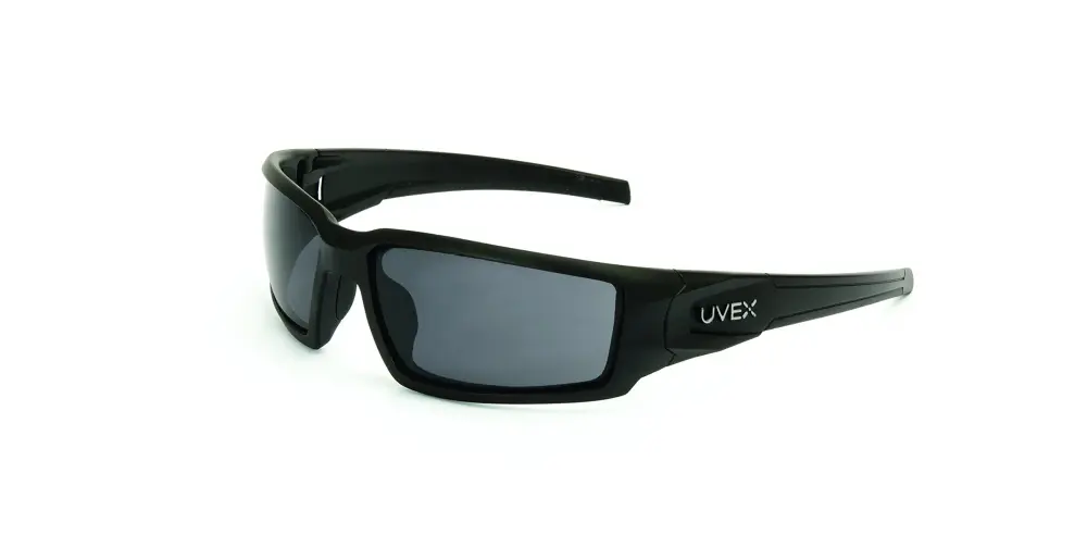 Honeywell Uvex Hypershock Safety Glasses, Onyx Frame Gray Lens & HydroShield Anti-Fog Coating (S2941HS)