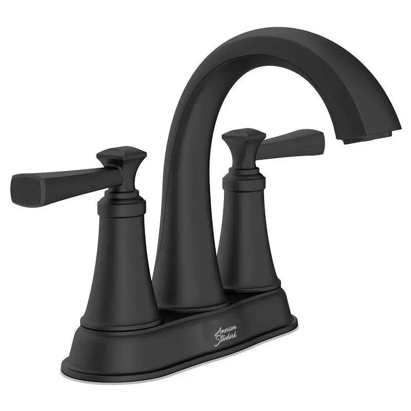 American Standard 1011922430 Bathroom Faucet, 1.2 gpm, 2-Handle, Matte Onyx, 4 Faucet Centers