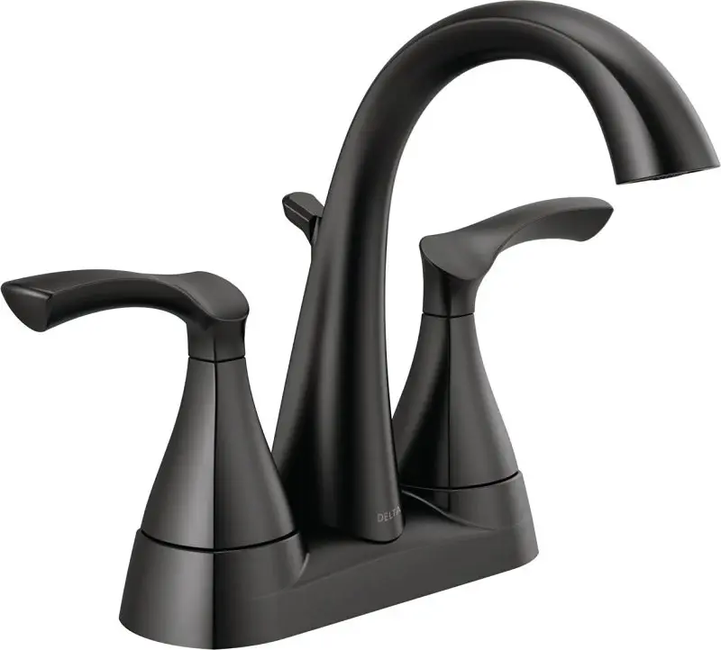 Delta SANDOVER 25748LF-BL Series Centerset Bathroom Faucet, Dull Black, 6-5/16 Plate Size, 5-1/16 , 1.2 gpm