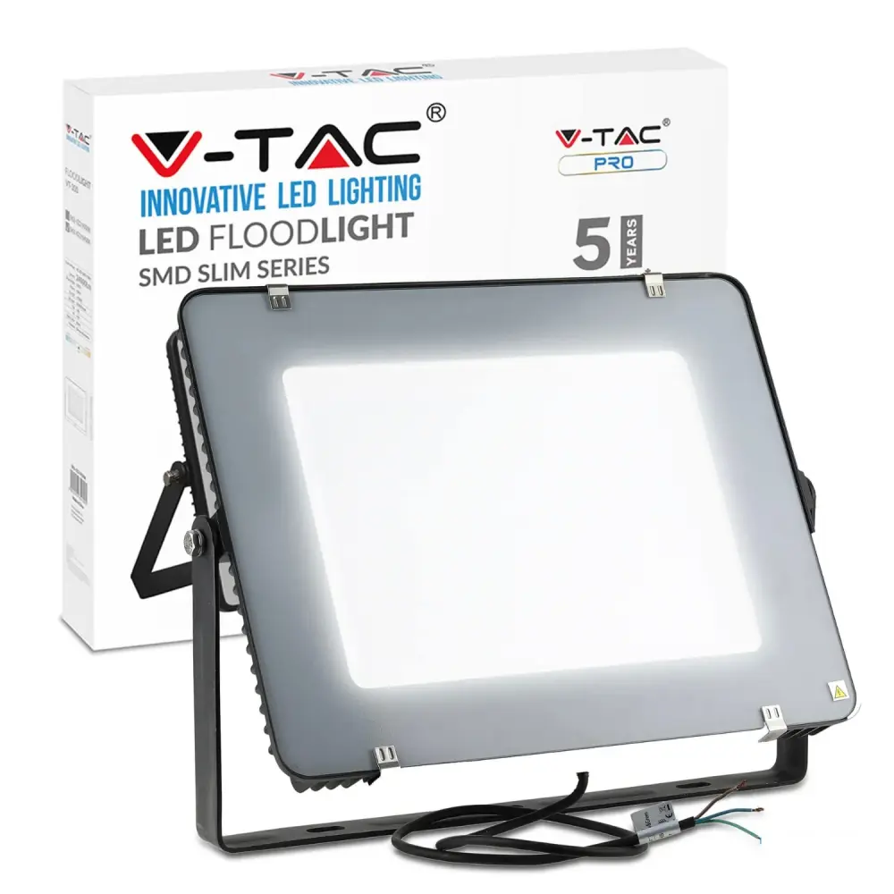 V-TAC LED Floodlight Outdoor 300W Flood Lights Waterproof IP65 | 24000 Lumens LED Work Airy | White 6400K Garden Patio Dri...