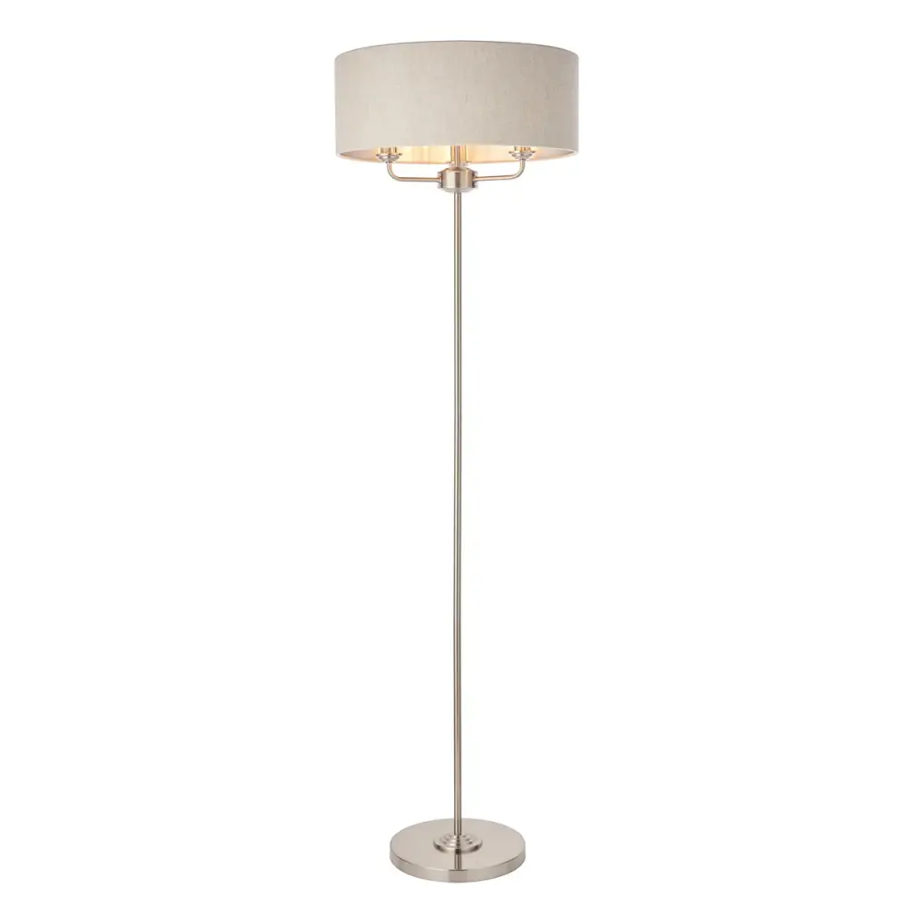 Highclere Floor Lamp - Nickel