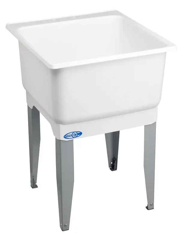 ELM UTILATUB Series 14 Laundry Tub, 20 gal Capacity, 33 OAH, Polypropylene, Ivory, Floor Mounting, 1-Bowl