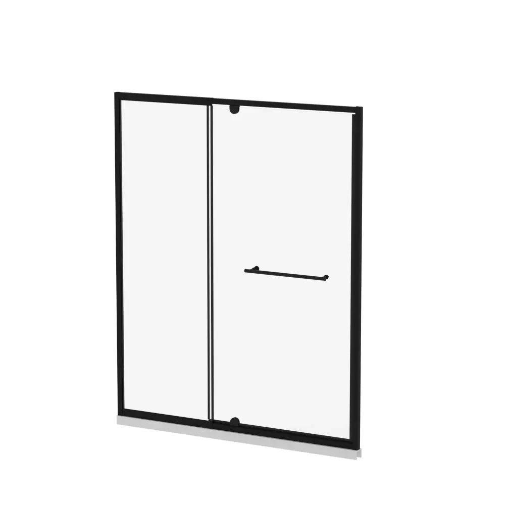 Pivot Shower Door And Handle - Matt Onyx
