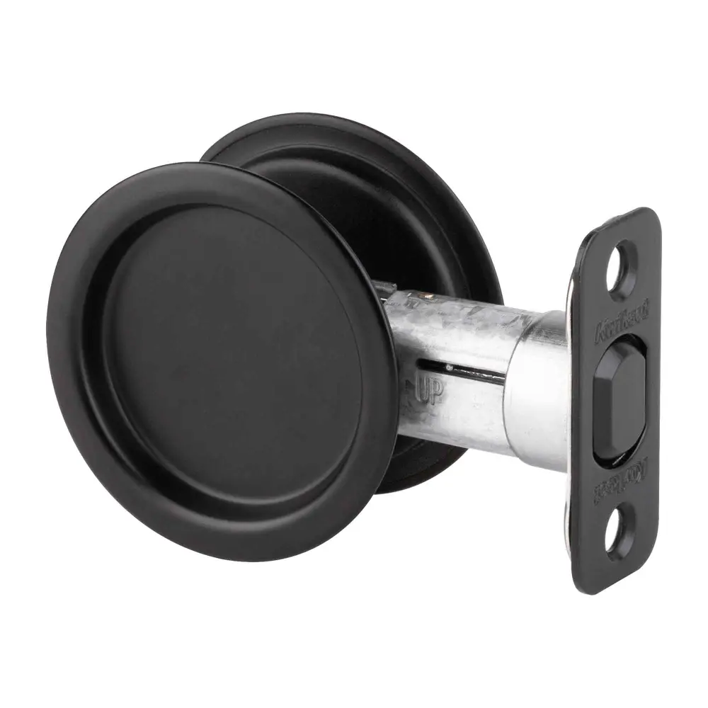 Round Passage Pocket Door Handle, Matte Midnight