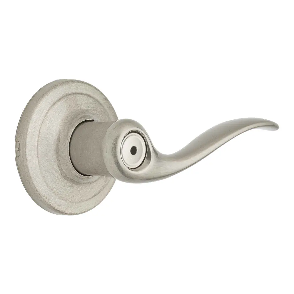 Toluca Privacy Lever Door Handle, Satin Nickel Easy Mount Kit
