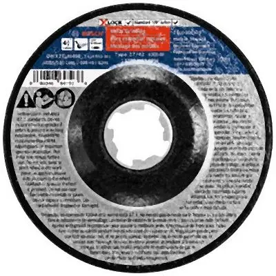 Bosch 4-1/2 Inches x 1/4 Inches X-LOCK Arbor Type 27 30 Grit Metal Grinding Abrasive Wheel, 2610053361