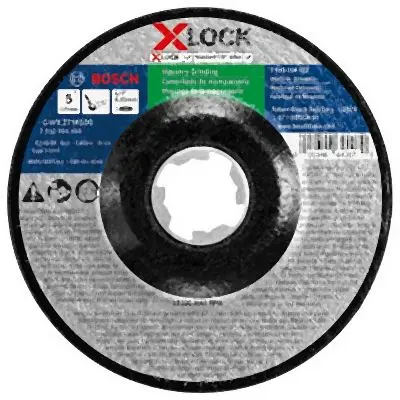 Bosch Fast 5 Inches x 1/4 Inches X-LOCK Arbor Type 27 30 Grit Masonry Grinding Abrasive Wheel, 2610054468