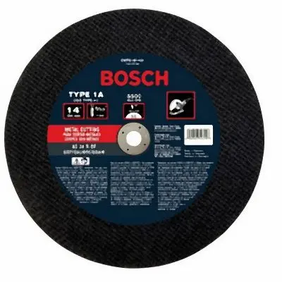 Bosch 14 Inches 5/32 Inches 1 Inches Arbor Type 1A (ISO 41) 24 Grit Metal Cutting Bonded Abrasive Wheel, 2610065827