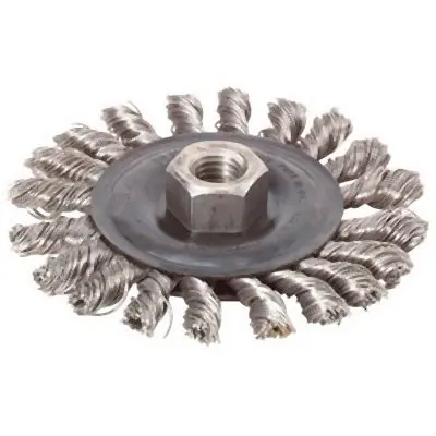Bosch 4 Inches Carbon Alloy Steel Full Cable Knotted Wire Wheel, 3608614544