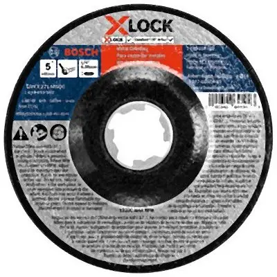 Bosch 5 Inches x 1/4 Inches X-LOCK Arbor Type 27 30 Grit Metal Grinding Abrasive Wheel, 2610053362