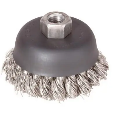 Bosch 3 Inches Wheel Dia. 5/8 .-11 Arbor Stainless Tool Steel Knotted Wire Single Row Cup Brush, 3608614504