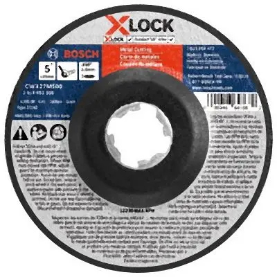 Bosch Low-Profile 5 Inches x .098 Inches X-LOCK Arbor Type 27A (ISO 42) 30 Grit Metal Cutting and Grinding Abrasive Wheel,...
