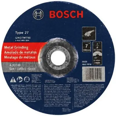 Bosch Textured 7 Inches 1/4 Inches 7/8 Inches Arbor Type 27 30 Grit Grinding Abrasive Wheel, 2610065834