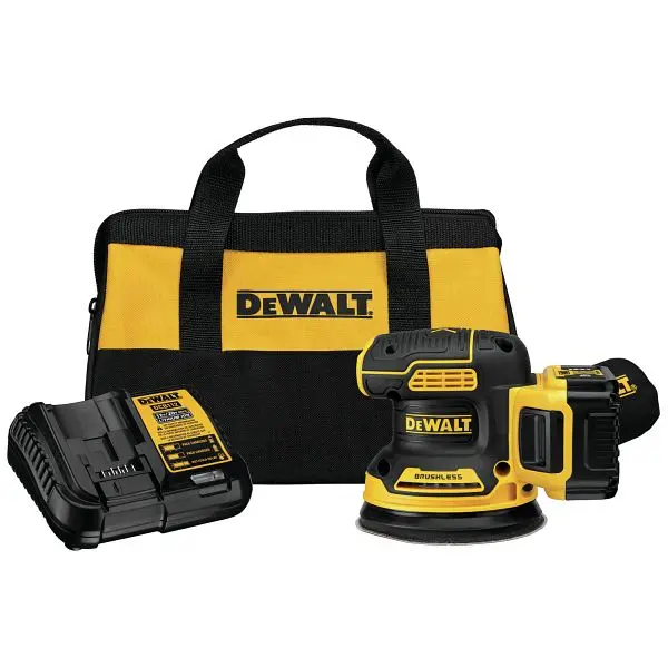 DeWalt 20V Brushless Variable Speed Cordless Random Orbital Sander (5.0 Ah Battery), DCW210P1