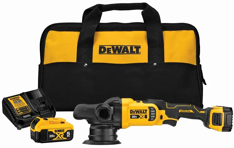 DeWalt 20V Max XR 5" (125mm) Cordless Variable Speed Random Orbit Polisher Kit, DCM848P2