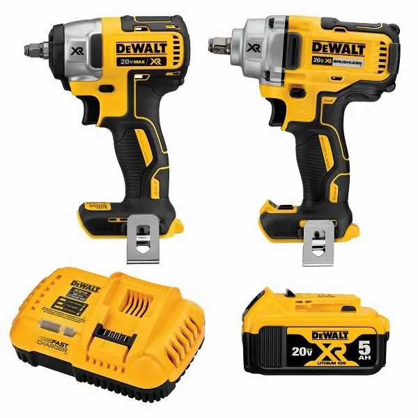 DeWalt Safety 20V Max XR Brushless Cordless 2 Tool Impact Socket Wrench Kit, DCK205P1