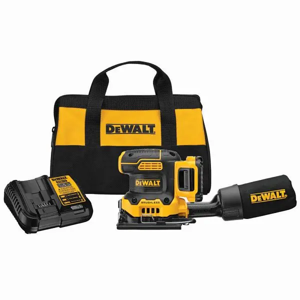 DeWalt Standard 20V Max XR Cordless 1/4 Sheet Variable Speed Sander Kit (2.0 Ah Battery), DCW200D1