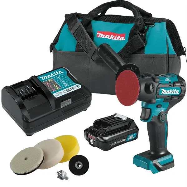 Makita 12V max CXT Lithium-Ion Brushless 3" Polisher / 2" Sander Kit (2.0Ah), VP01R1